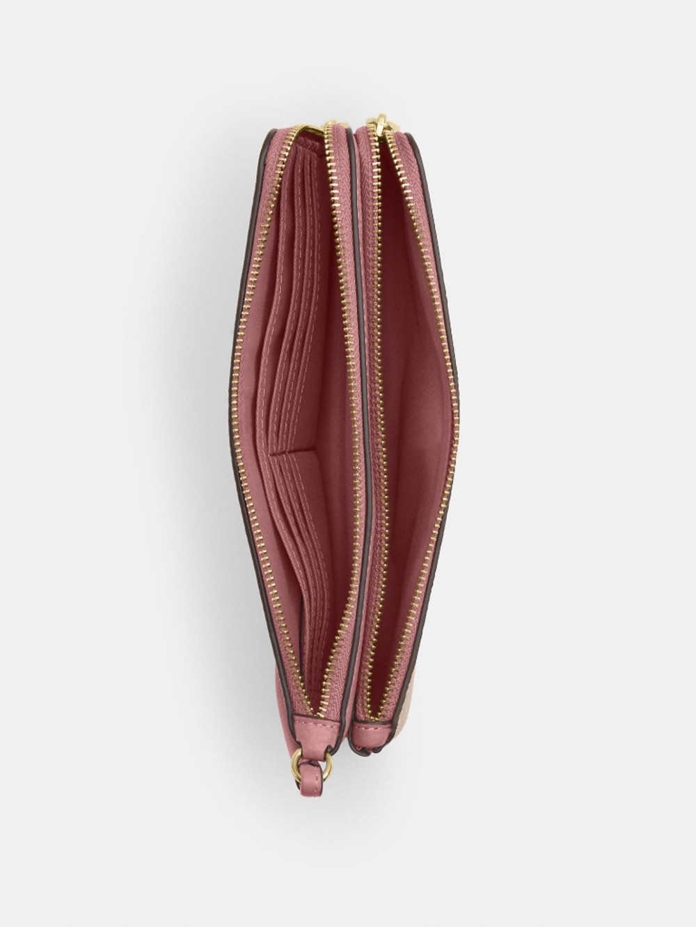 Coach Outlet Double Zip Wallet In Signature Canvas